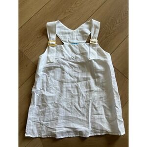 J. McLaughlin Women's White Linen Sleeveless‎ Dress with Buckle Detail